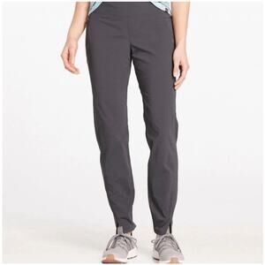 LL Bean Pants Womens 8 Regular Gray Encompass Travel Mid Rise Tapered Pull On